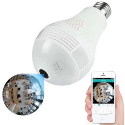 P2P Network IP Wifi wireless hidden camera light bulb 360 degree fisheye home security systems