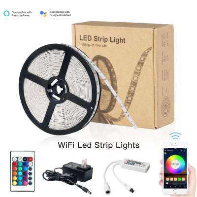 Led Light Strip, WiFi Wireless Smart Phone Controlled Strip Light 5050 LED Lights,Working with Android and iOS System