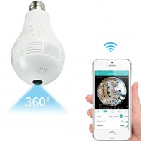 Amazon hot selling 360 degree wifi light bulb security camera with smart app control