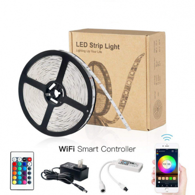 5050 Waterproof Led Strip Light Smart Wifi Wireless RGB+W Led Strip Lights App Controlled Works with Alexa & Google Home